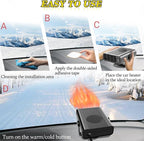 Car Heater, Car Heater That Plugs into Cigarette Lighter, 200W Portable Car Heaters and Car Defroster Windshield Defogger, 12V Heater for Car with 360 Degree Rotary Base