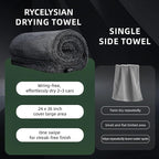 2-Pack 24" x 36" 11.8" x 11.8" Twisted-Loop Car Drying Towel 1500GSM Microfiber Cleaning Cloth for Car Trucks Motorcycles Streak Free Lint Free Ultra Absorbent Washing Cloth for Kitchen Window (Grey)