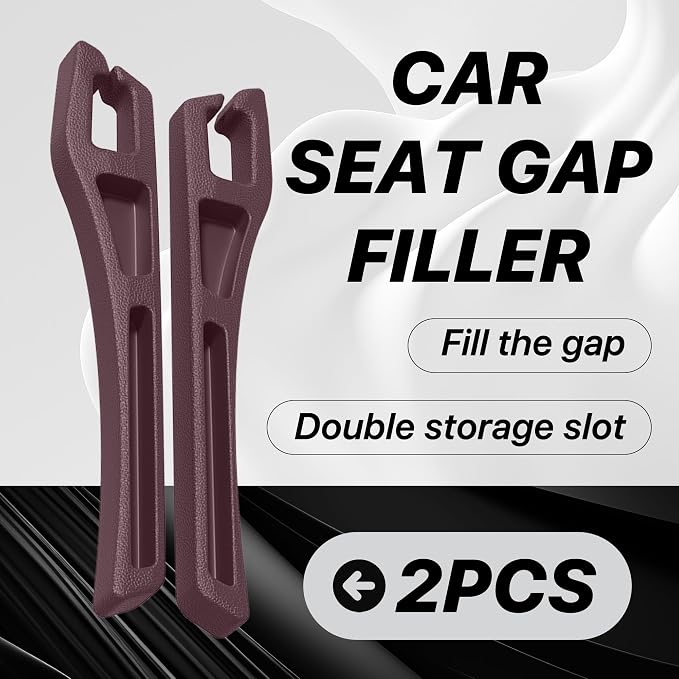 Car Seat Gap Filler Organizer, 2PCS Multifunctional Vehicle Fill Gap Blocker with Storage Slot Between Seat & Console, Anti-Drop Auto Interior Organization, Universal for SUV Truck Sedan(Red)