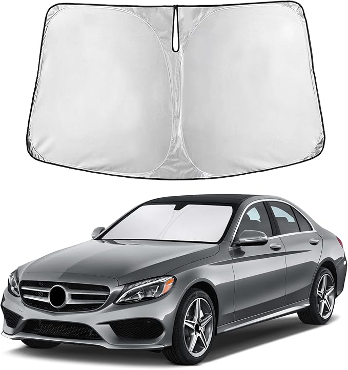 Windshield Sunshade Compatible for Mercedes Benz S Class 2015-2023 2024 2025, Sun Visor for Front Windshield & Window Sun Shade Cover, UV Heat Blocker & Protector, Car Accessories