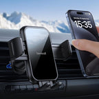 2026 Wider Clamp & Metal Hook Car Phone Holder Vent [Thick Cases Friendly] Phone Holders for Your Car Mount Automobile Hands Free Cradle Air Vent for iPhone 17 16 15 Pro Max Lucite Black