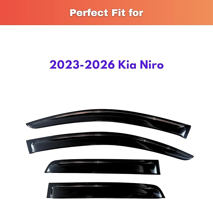 KPY Rain Guards Fit for 2023-2026 Kia NIRO, Out-Channel Window Visors Vent Wind Deflectors 4PC, Car Accessories for 23-26 NIRO