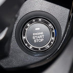 Car Bling Crystal Rhinestone Engine Start Ring Stickers, 1 Single Drainage Drill and 1 Double Drainage Drill Car Start Button Cover, Key Ignition Knob Bling Ring Decals, Car Accessories(Set Black)