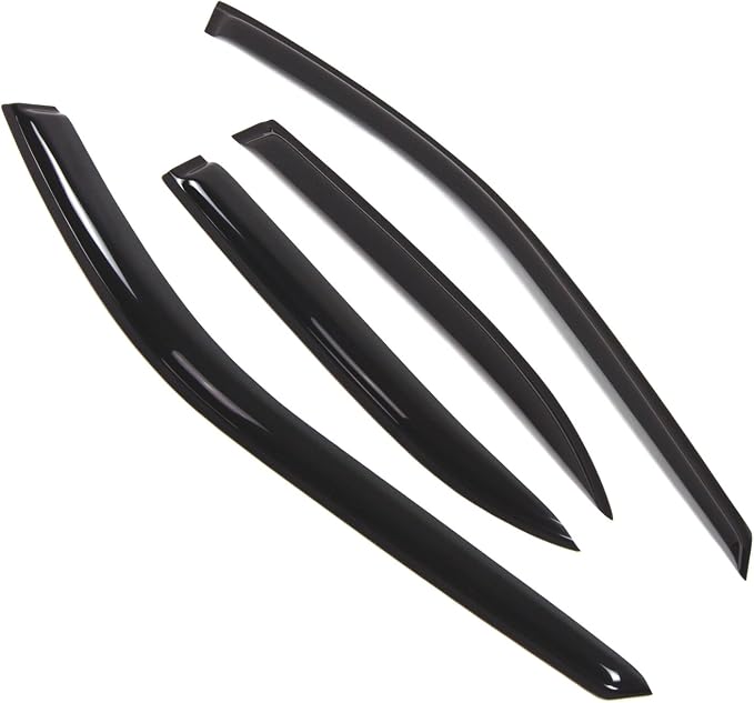 WD2-207 Dark Smoke 4 Pcs Set Window Visor (Outside Mount) Deflector Rain Guard Compatible with 1994-1997 Honda Accord Sedan