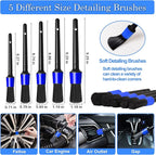 27Pcs Car Detailing Kit, Car Cleaning Kit, Car Detailing Brush Set, Drill Brush Set, Car Detailing Brushes, Car Wash Kit, Car Accessories, Car Cleaning Supplies for Interior, Exterior, Wheels