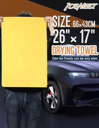 Premium Shammy Towel for Car, Super Absorbent 26""x17"" Large Car Drying Towel, Reusable Soft Car Wash Cloth, Chamois Cloth for Car, Dust Remove, No Scratch/Spot/Streak, Yellow