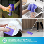 Purple Microfiber Cleaning Cloth, 12 Pack Premium Microfiber Towels for Cars, Lint Free, Scratch-Free, Highly Absorbent, Reusable Cleaning Rags for Car, Household, Kitchen, Window,11.5"X11.5"