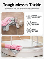 Microfiber Cleaning Cloth Roll -60 Pack, Tear Away Microfiber Towels, 12" x 12", Reusable, Washable, Lint Free, Ultra Absorbent Dishcloth for All-Around Cleaning (Pink & Grey)
