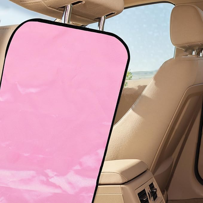 Car Kick Protector and Auto Seat Back Kick Mat for Pink Faux Leather Vehicle Back Seat Cover Dirt and Mud Resistant for Travel