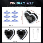 Upgrade Car Light LED Ambient Lights Heart Solar Lights Solar-Powered Heart-Shaped Neon Lights for Car Window Decorative 5 Modes Interior Outdoor Decor (Rainbow-2Pcs)