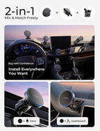 15W MagSafe Car Mount Charger,[Light Pink] Magnetic Wireless Car Charger, Dashboard & Air Vent Car Phone Mounts, Car Phone Holder for iPhone 17-12, Samsung, Pixel, Cute Car Accessories for Women | [Light Pink & Purple LED light] Magsafe Car Mount...