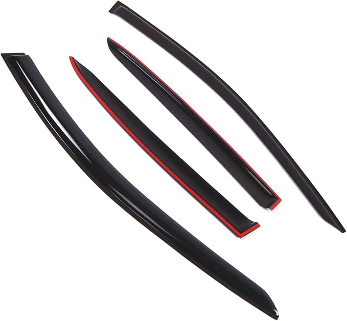 WD2-834B Dark Smoke 4 Pcs Set Window Visor (Outside Mount) Deflector Rain Guard Compatible with 2017-2018 Mercedes-Benz GLA200 GLA250 GLA45