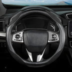 Steering Wheel Cover for Women and Men, Carbon Fiber Plush Steering Wheel Cover Soft Anti-Slip Comforting, Universal 15 Inches Steering Wheels Accessories (Carbon Fiber Black)