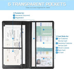 2Pack Car Registration and Insurance Holder,Car Document Holder for Cards License with Magnetic Shut,Vehicle Glove Box Car Organizer for Documents, Cards, License(Embossed leather Black)