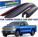 Goodyear Shatterproof Window Deflectors for Toyota Tundra 2007-2021 Double Cab, Tape-on Rain Guards, Window Visors, Vent Deflector Visor, Car Accessories, 4 pcs. - GY008930