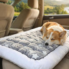 Dog Bed for Car Back Seat Soft Plush Backseat Pet Bed Mat Non-Slip Travel Pet Mat, Fuzzy Plaid Dog Seat Cover, Fit for Backseat Extenders and Trucks SUVs (Star, 54" x 24.8")