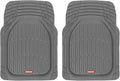 2 Piece Front Car Floor Mats- Gray FlexTough Contour Liners-Deep Dish Heavy Duty Rubber Floor Mats for Car SUV Truck & Van-All Weather Protection, Universal Trim to Fit