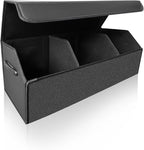Car Trunk Organizer for SUV and Sedan, Black, 29.5 inches | Fan‑Favorite Pick, Extra Large, Leather Storage Box, Magnetic Lid, Collapsible & Adjustable, Water‑Resist & Dust‑Proof