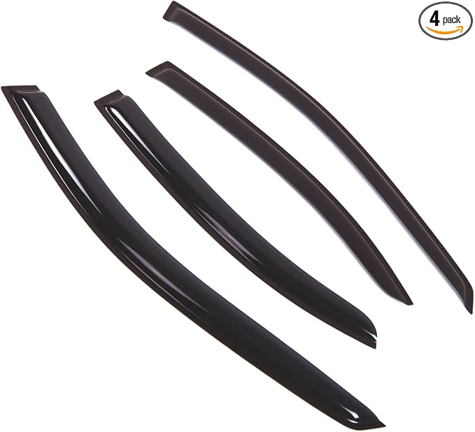 Outside Mount Window Vent Visors Rain Guards Compatible with Mercedes C240 C320 C230 2001-2007 | Side Window Wind Deflectors Rain Shields | Smoke Tinted, 4 Pcs Set, DGWV-508