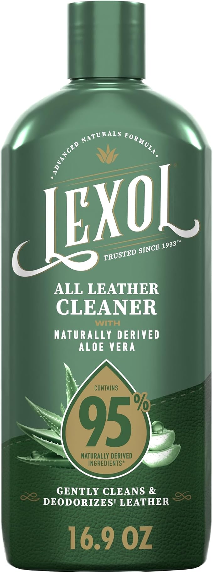 All Leather Cleaner, Naturally Derived Leather Care Cleaner with Aloe Vera, Great for Car Interiors, Boots, Furniture, Bags, Jackets and More, 16.9 fl oz