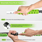 2 Pack 27" Snow Brush and Ice Scraper for Car Windshield - Green | Soft Non-Scratch Bristles, Non-Slip Foam Grip, Detachable Design, Car Snow Removal Tool for Windshields & Windows