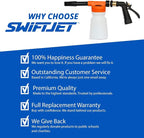 Car Wash Foam Gun + Microfiber Wash Mitt - Foam Cannon Works with Any Soap - Garden Hose Car Foam Sprayer - Car Wash Kit - Car Accessories Foam Blaster (Orange Foam Gun with Mitt)