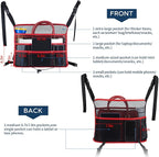 Car Seat Organizer Seat Back Storage Bag, Car Net Pocket Handbag Holder, Barrier of Backseat Dog Pet Kids for Car, Automotive Consoles Purse Holder, Black+Red Line