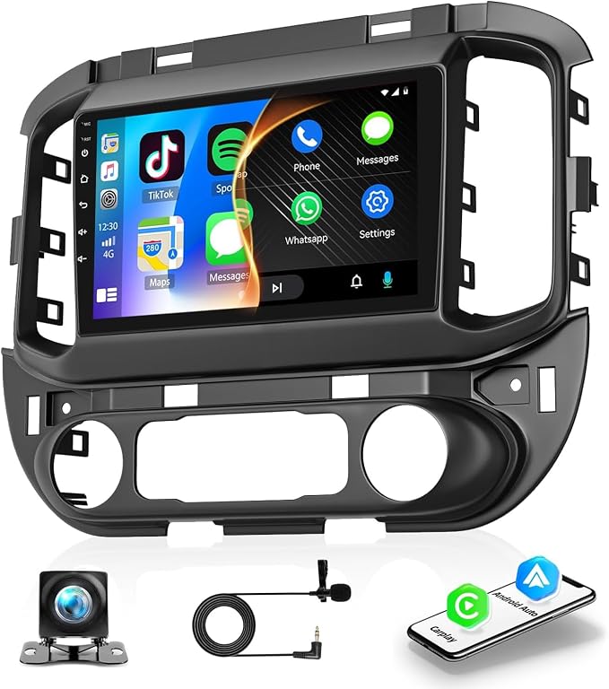 9 inch Car Radio Stereo for Chevy Colorado GMC Canyon 2015 2016 2017 | Car Stereo with Wireless Carplay Android Auto Bluetooth Touch Screen with WiFi FM GPS SWC Backup Camera