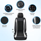 Coverado Upgraded Cooling Car Seat Cushion 8 Turbo Fans 12V-24V Ventilated Cooling Seat Cover 3 Adjustable Wind Speeds Long Lasting Coolness Summer Driving Universal Fit for Car SUV Truck Gray