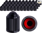 50PCS Tire Valve Stem Caps, The Upgraded Version Plastic Air Caps Cover, with O-Ring Rubber Seal, Universal Tyre Valve Dust Caps for Cars, SUV, Trucks, Bikes, Motorcycles, Bicycles(Black)