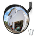 12 Inch Acrylic Convex Mirror with Rain Shield, Adjustable Wide Angle Security Mirror for Indoor Outdoor, Blind Spot for Garage, Warehouse, Driveway, Office Safety
