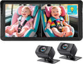 Dual Baby Car Camera for 2-Kids: 6.9'' HD Split Screen with Auto Brightness 1080P Backseat Camera for Twins Infrared Night Vision - 360° Adjustable USB Easy Setup Ideal for SUVs Minivans