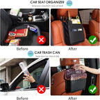 2Pack Car Seat Back Hanging Bag Car Document Holder Multi-Pocket Bottle Bag Storage Waterproof Pu Leather Box Organizer Travel Tidy Pouch Pocket Kids