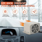 12V 800w Car Heater 2 Hole Portable Windshield Defroster Kit Winter Fast Heating Electric Automobile Interior Heaters Low Noise Removing Window Defogger with Cigarette Lighter for 12V Vehicle