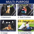 fidozen Dog Car Seat Cover, Universal Fit, Waterproof, Breathable, Machine Washable, Pet Hammock with Storage Pocket, (Black, Standard)