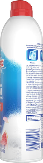 Fast Shine Foam Glass Cleaner, No-Drip Windows, Doors, Mirrors, Countertops Aerosol Cleaning Spray, Streak-Free Shine, Removes Fingerprints, Dust, Dirt, Grapefruit Scent, 19 oz (Pack of 6)
