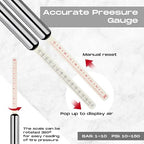 10 Pack Tire Pressure Gauge Silver Heavy Duty Air Pressure Tire Gauge Dual Head Semi Truck Tire Pressure Gauge Range 10-150 Psi, Extended Tube Tire Gauge Suitable for Semi Truck, and Bus