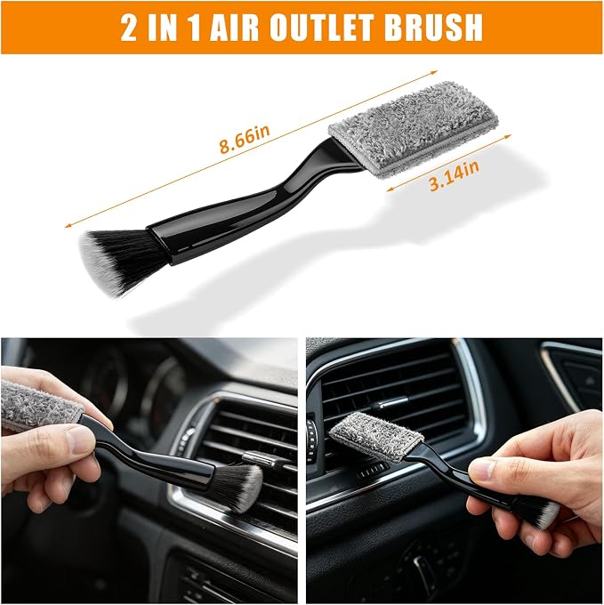 Car Wash Detailing Kit Cleaning Set with Foam Gun Sprayer, Long-Handle Brush, Large Wash Mitt, Towels, Complete Interior & Exterior Car Washing Supply Set (Orange)