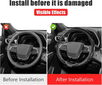 Car Steering Wheel Cover - Integrated Carbon Fiber Pattern Protective Sleeve with Hub Cap Anti-Slip Design - Fits 99% of Models Suitable for 14-16 Inch Sedans, SUVs, and Trucks Interior Accessories