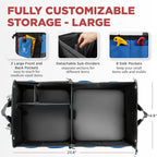 Car Trunk Organizers | Trunk Organizer, Car Storage Organizer - Premium Compartments Collapsible Portable car trunk organizers and storage for SUV (Large Capacity)