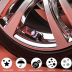 4PCS Crown Bling Tire Stem Valve Caps, Crystal Diamond Tire Air Cap Set Universal Copper Core Stem Covers for Cars, SUV, Trucks, Bikes, Motorcycles, Bicycles (Black & Pink)