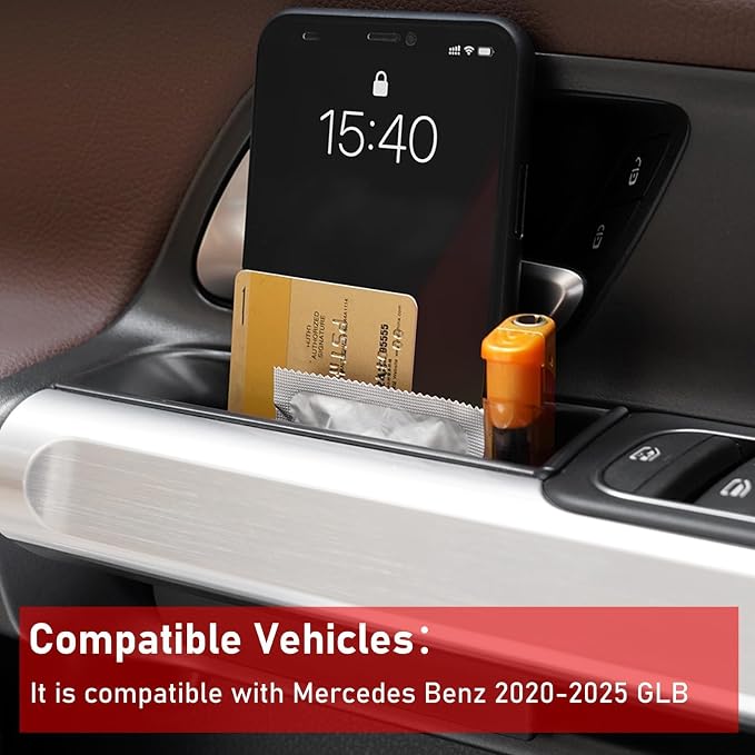 Door Organizer Tray Compatible with 2020-2025 Mercedes Benz GLB X247, 2 Pcs Door Handle Pocket Storage Box Insert for GLB 250 2020 2021 2022 2023 2024 2025