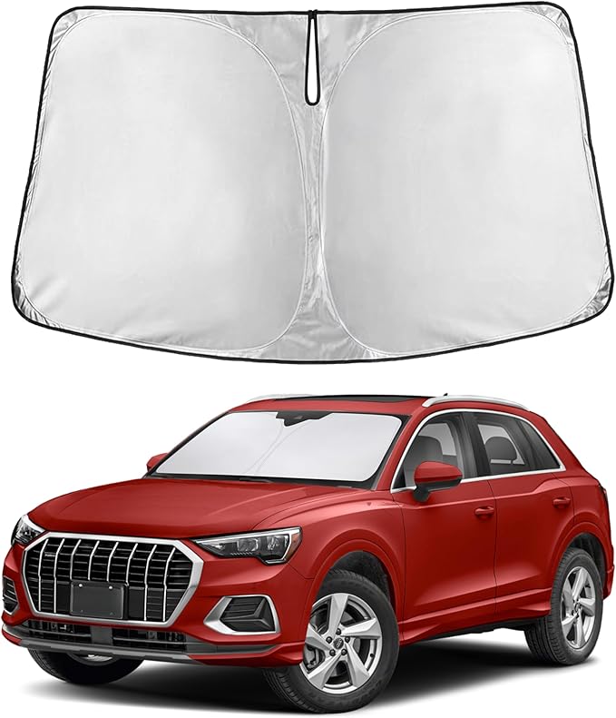 Windshield Sunshade Compatible for Audi Q3 2019-2024 2025 2026, Sun Visor for Front Windshield & Window Sun Shade Cover, UV Heat Blocker & Protector, Car Accessories