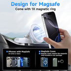 Car Phone Holder for Magsafe [78+LBS Strongest Suction & 2400gf Magnetic] 360° Adjustable Car Phone Mount, Phone Holders for Your Car for iPhone 17 Pro Max 16 15 14 13 12 Air Plus, White