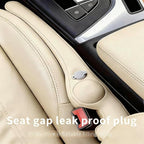 Inflatable Car Seat Gap Filler Strip - 2Pcs Leather Foldable Seat Gap Plug Blocker,Stop Dropping Items,Soft Interior Accessories for All Cars (Beige)