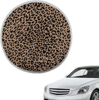 Brown Leopard Print Steering Wheel Cover Sun Shade,Insulated Car Steering Wheel Cover for Blocking Sun & Heat,Cheetah Print Car Accessories 17 inch Steering Wheel Shield for Cars SUV Trucks