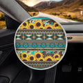 Sunflower Aztec Steering Wheel Cover Sun Shade 17 inch Anti-Heat Steering Wheel Cover Heat Reflector Universal Car Accessories Steering Wheel Sun Block Cover for SUV Trucks Van Sedan