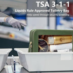 Clear Makeup Bags, TSA Approved Toiletry Bag with Zipper, Travel Makeup Organizer Fit Carry-on Travel Essentials,Small Cosmetic Bags Pouch for Women Men (Clear-Vintage Green)