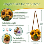 Crochet Hanging Plant for Car,Car Decorations Interior,Plant Aesthetic Car Accessories for Women Interior Cute,Car Ornaments Charms for Rear View Mirror,Boho Car Decoration Gifts
