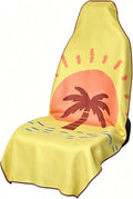 Car Seat Cover Towel for Front Seats Non-Slip with Headrest Pocket & Strap | Universal Fit for Cars Truck SUV|Car Seat Hoodie & Phocho Perfect After Gym Workout, Beach,Yoga and Running|Anti-dog Scratch